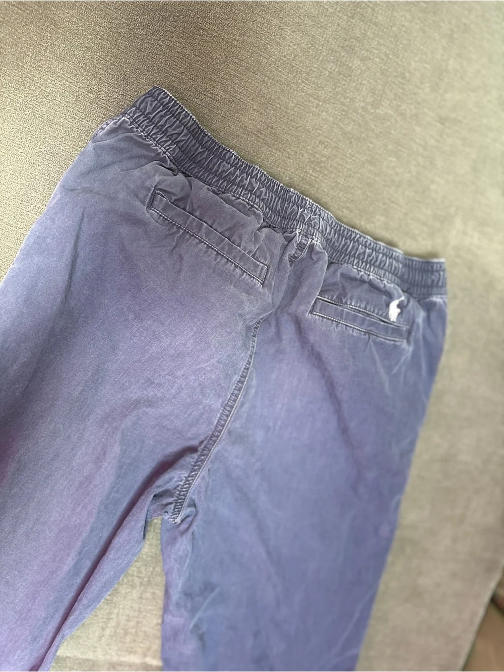 Polo Ralph Lauren Boys Blue Cotton Jogger Pants Zip Pocket Size L 14-16